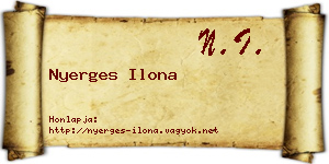 Nyerges Ilona névjegykártya